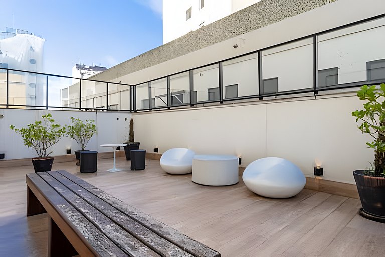 Cama QUEEEN, Rooftop c Piscina, Garagem e AR Condicionado