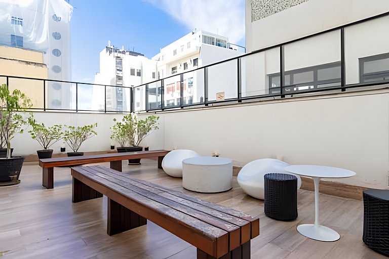 Cama QUEEEN, Rooftop c Piscina, Garagem e AR Condicionado