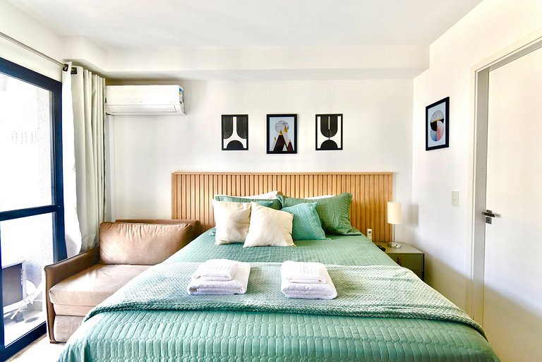 Cama QUEEEN, Rooftop c Piscina, Garagem e AR Condicionado