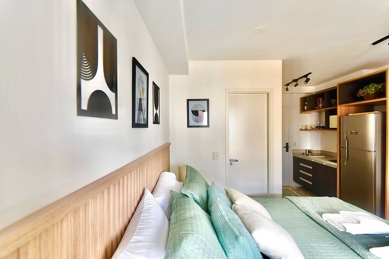 Cama QUEEEN, Rooftop c Piscina, Garagem e AR Condicionado