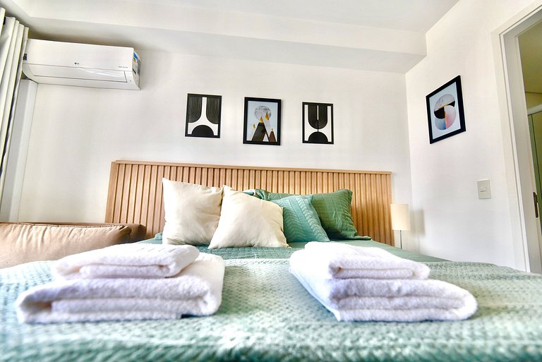 LOFT com Cama Queen, Rooftop, Garagem e A/C