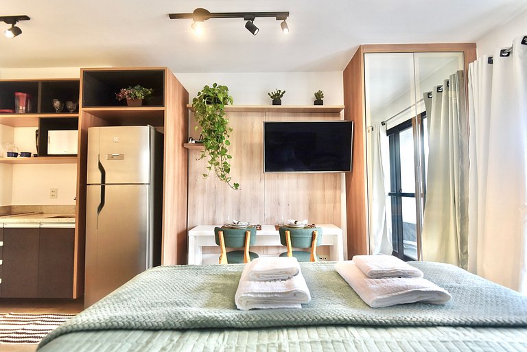 Cama QUEEEN, Rooftop c Piscina, Garagem e AR Condicionado