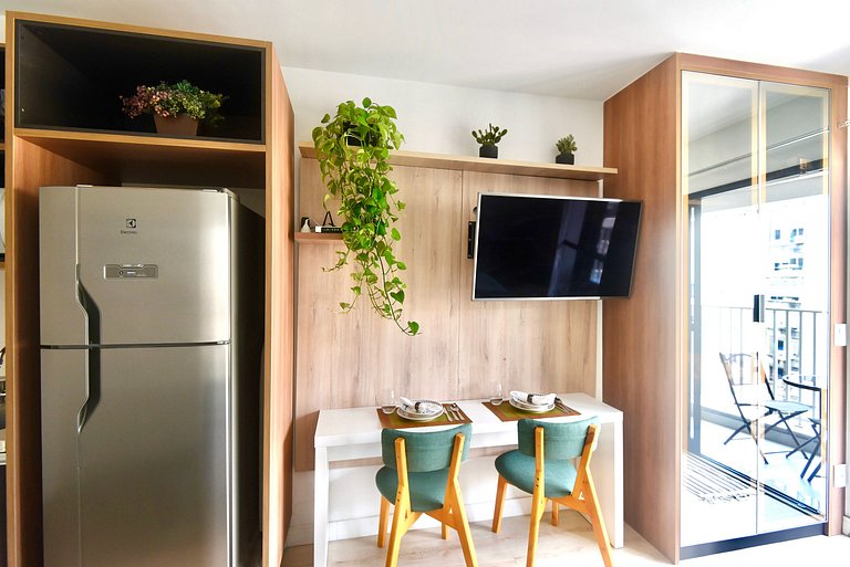 LOFT com Cama Queen, Rooftop, Garagem e A/C