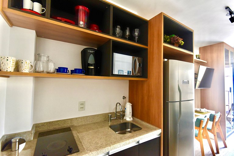 LOFT com Cama Queen, Rooftop, Garagem e A/C