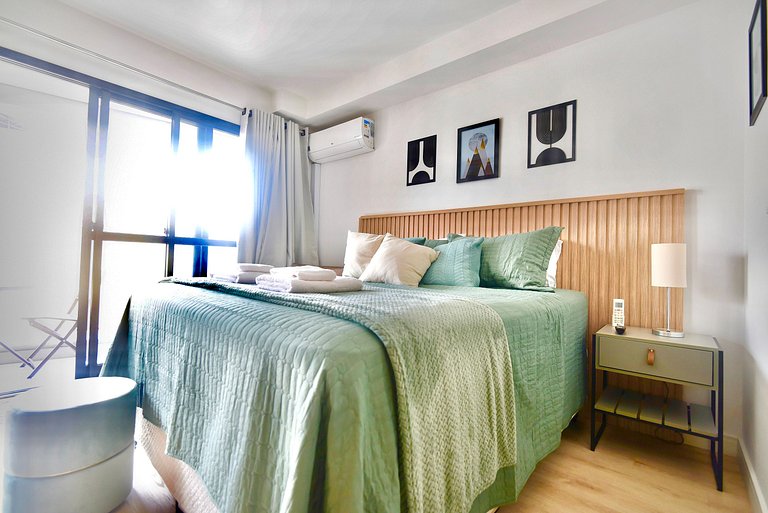Cama QUEEEN, Rooftop c Piscina, Garagem e AR Condicionado