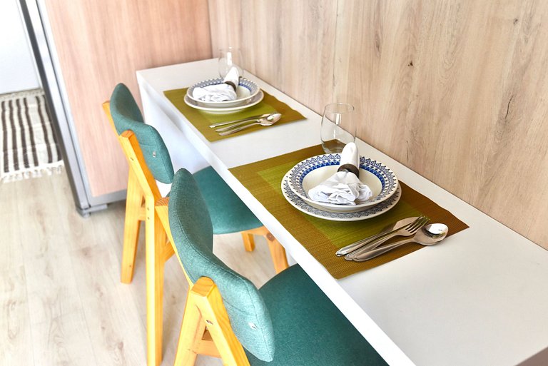 LOFT com Cama Queen, Rooftop, Garagem e A/C