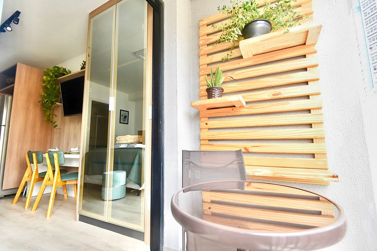 LOFT com Cama Queen, Rooftop, Garagem e A/C