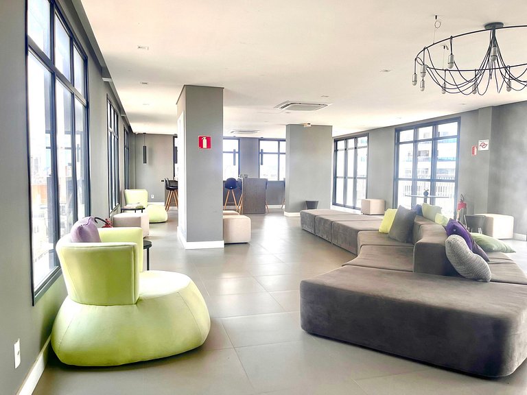 Cama QUEEEN, Rooftop c Piscina, Garagem e AR Condicionado