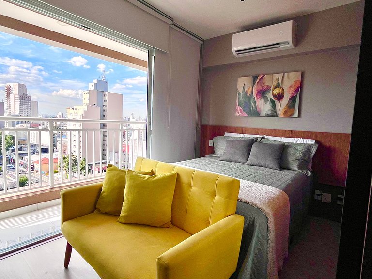 Refúgio Privado Liberdade: A/C + Rooftop ao lado do metro