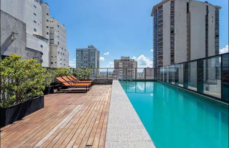 Charme no Centro de SP - Piscina Estac e Ar Condi
