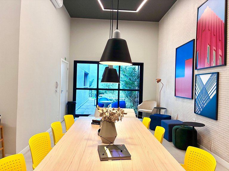 10 min da Av Paulista - AC, Rooftop e Academia