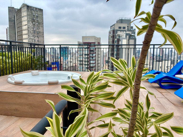 Shopping Frei Caneca|10min Paulista + Rooftop + Ar