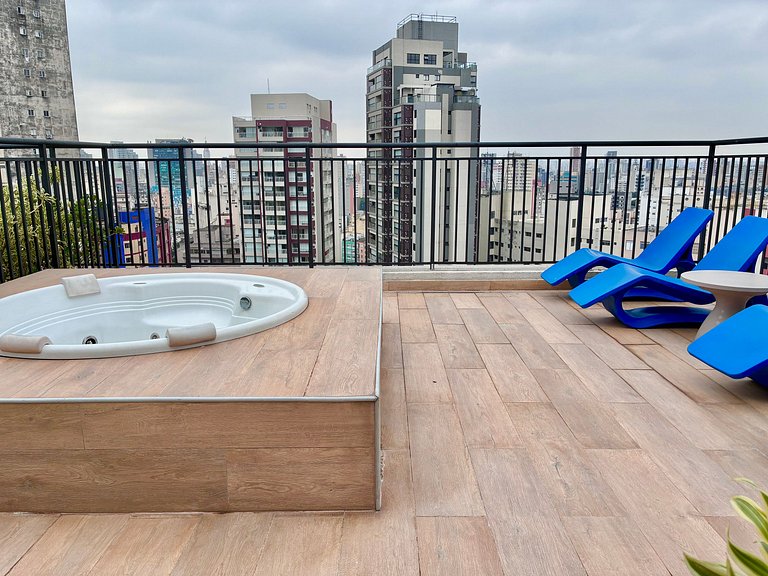 Shopping Frei Caneca|10min Paulista + Rooftop + Ar