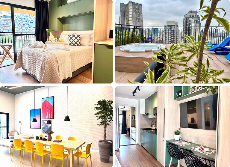 Conforto - 10 min da Av Paulista - AC e Rooftop