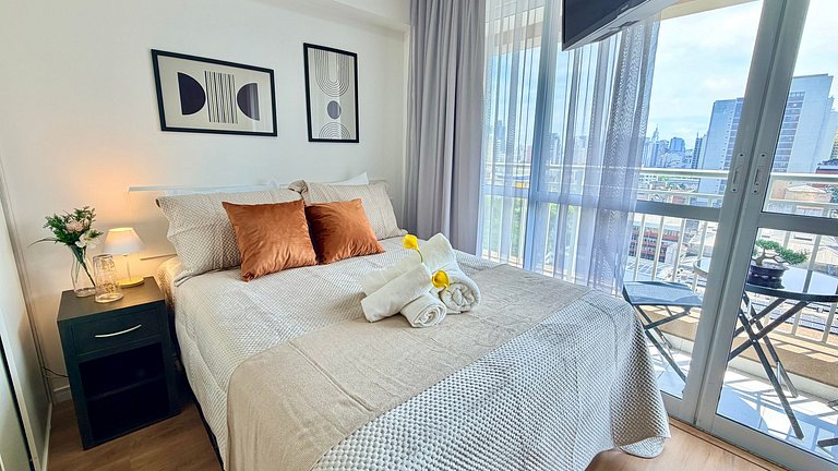 Studio Boho Liberdade| Acomoda 4 | 260m Metrô + AC