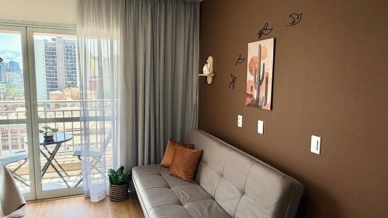 Studio Boho Liberdade| Acomoda 4 | 260m Metrô + AC