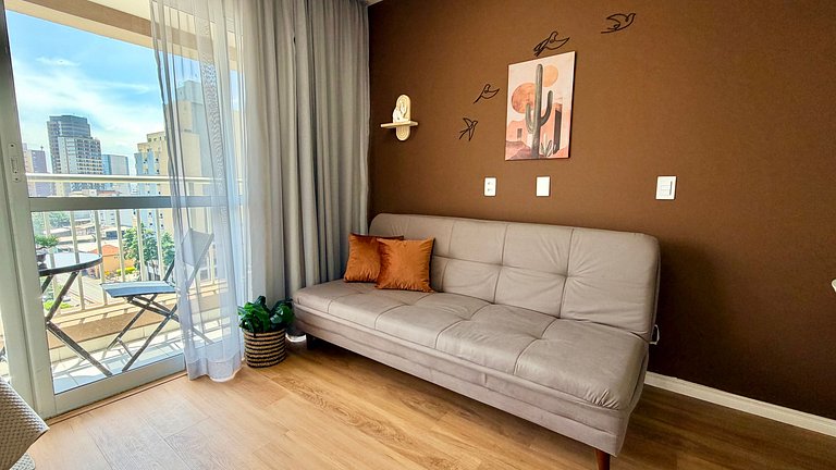 Studio Boho Liberdade| Acomoda 4 | 260m Metrô + AC