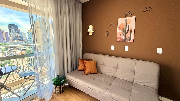 Studio Boho Liberdade| Acomoda 4 | 260m Metrô + AC