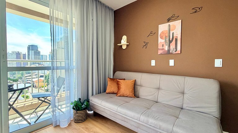 Studio Boho Liberdade| Acomoda 4 | 260m Metrô + AC