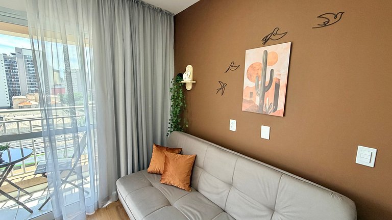 Studio Boho Liberdade| Acomoda 4 | 260m Metrô + AC