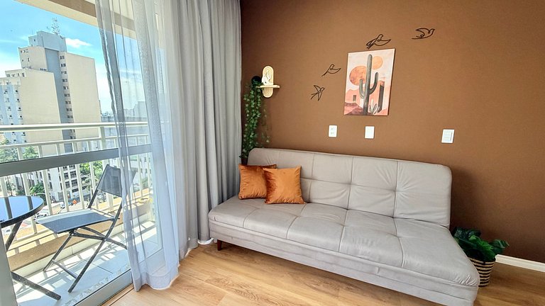 Studio Boho Liberdade| Acomoda 4 | 260m Metrô + AC