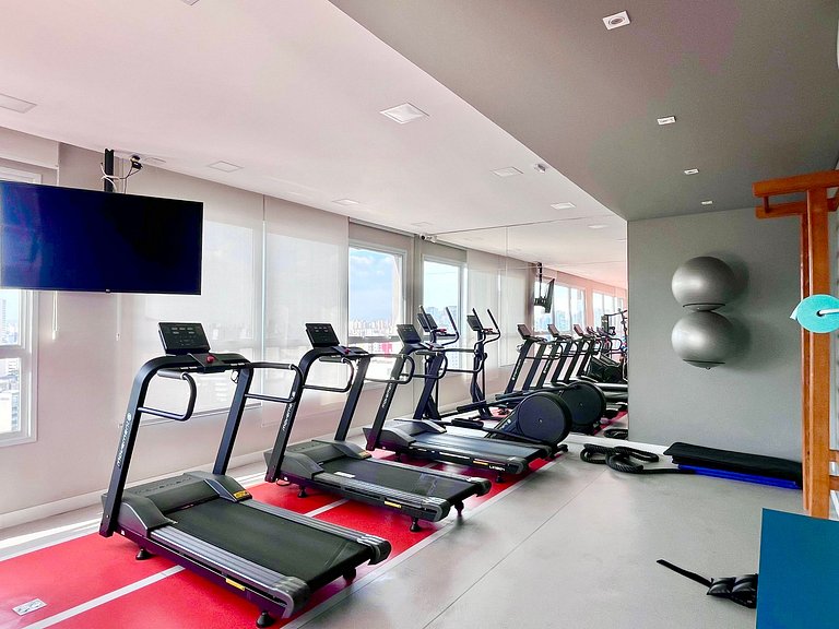 Liberdade | 200m do Metrô + Ar + Rooftop + Gym