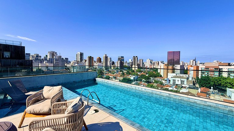 V Madalena - Garagem + Piscina + Cama Queen + Ar