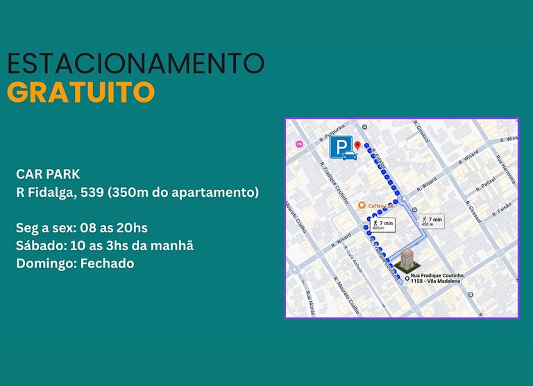 V Madalena - Garagem + Piscina + Cama Queen + Ar